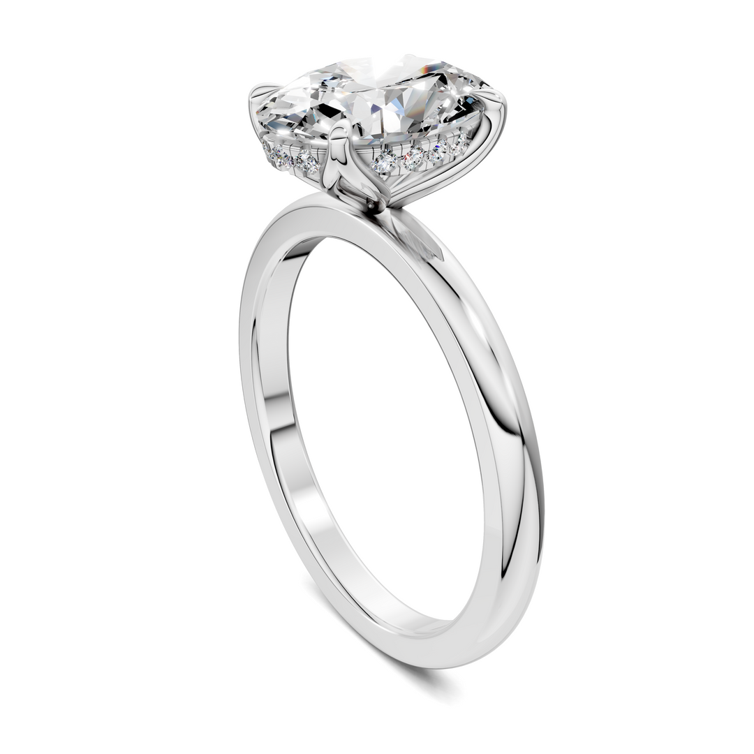 Rita Floral Basket Hidden Halo Ring