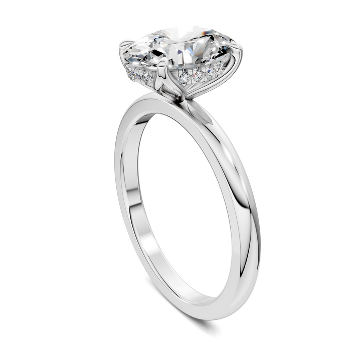 Rita Floral Basket Hidden Halo Ring