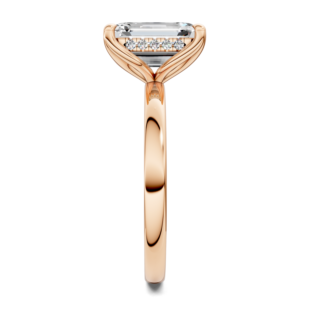 Rita Floral Basket Hidden Halo Ring Setting