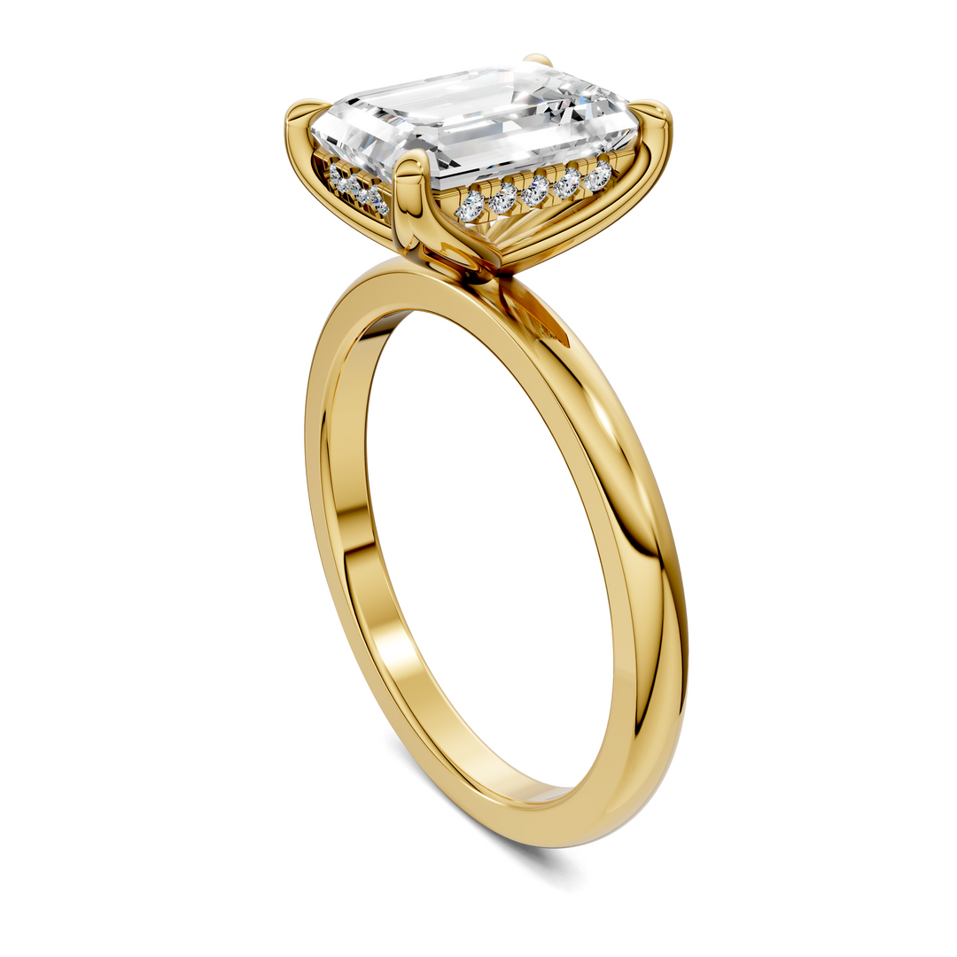 Rita Floral Basket Hidden Halo Ring Setting