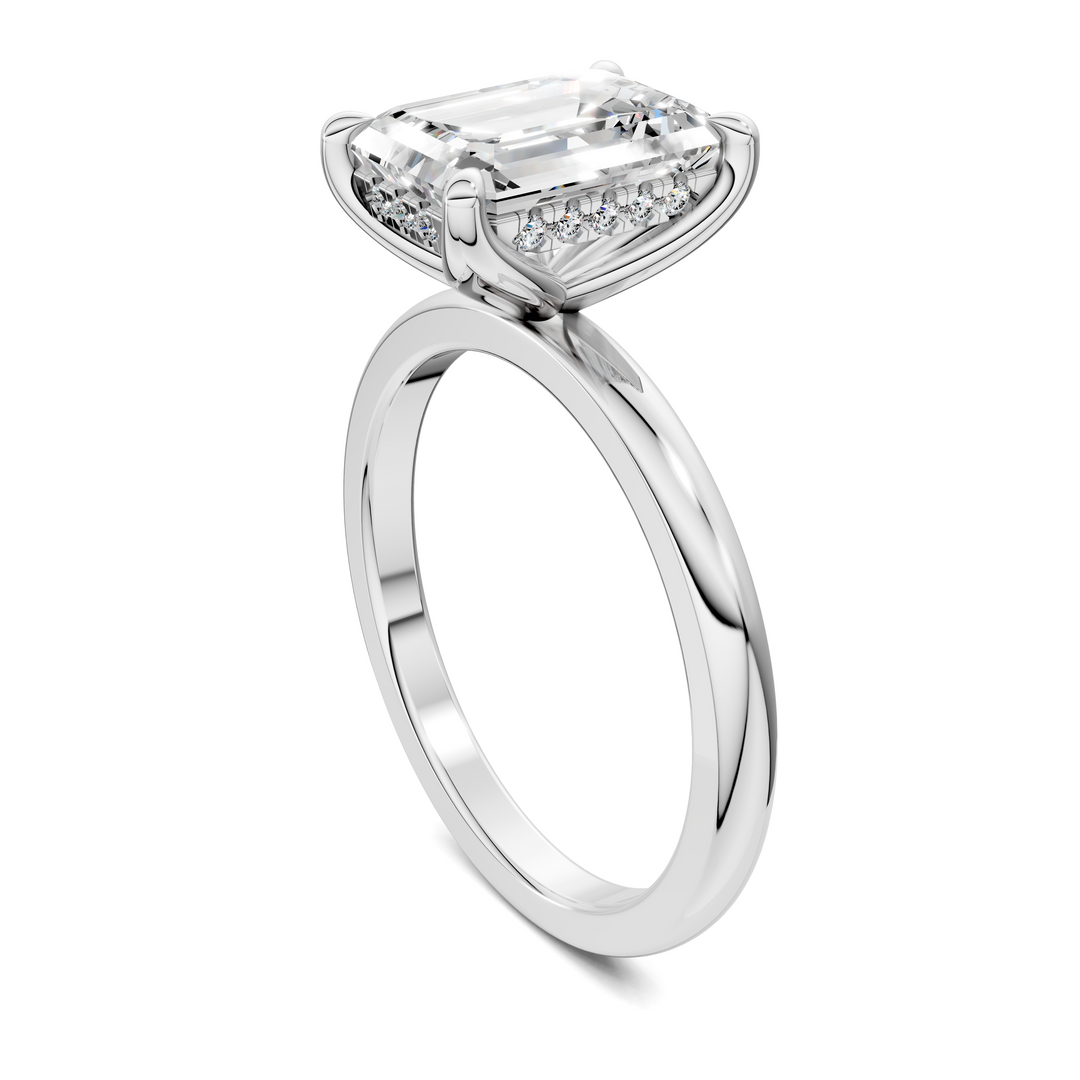 Rita Floral Basket Hidden Halo Ring