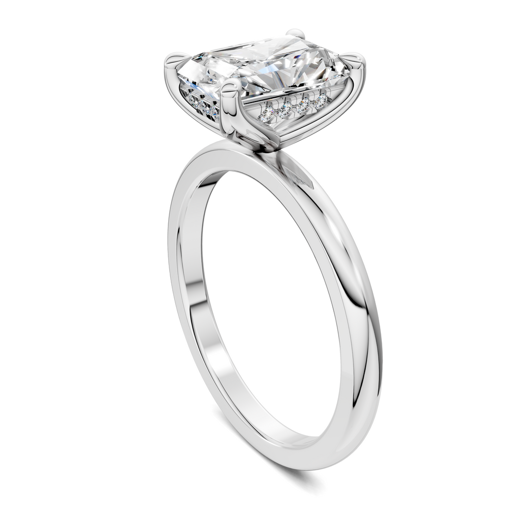 Rita Floral Basket Hidden Halo Ring Setting