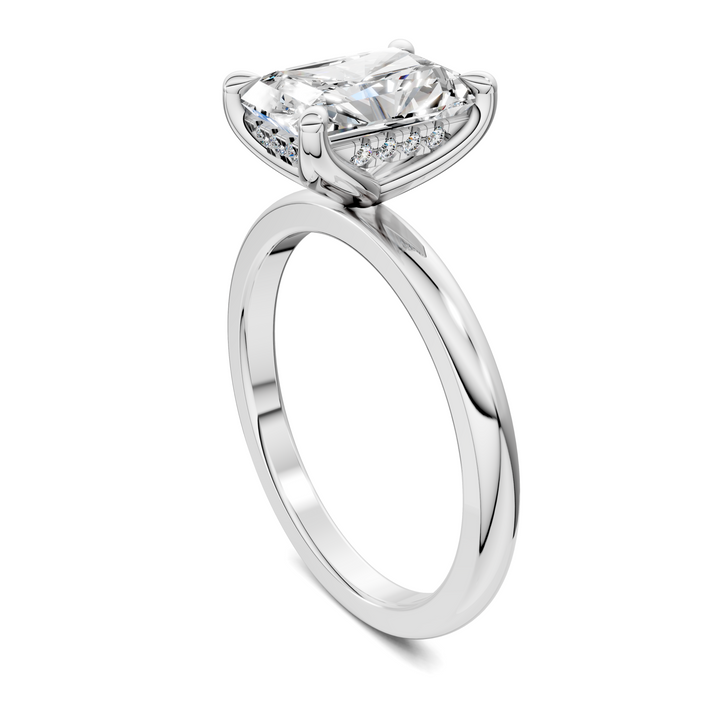 Rita Floral Basket Hidden Halo Ring