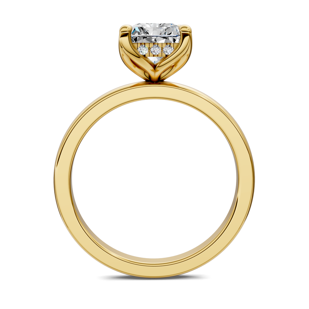 Rita Floral Basket Hidden Halo Ring