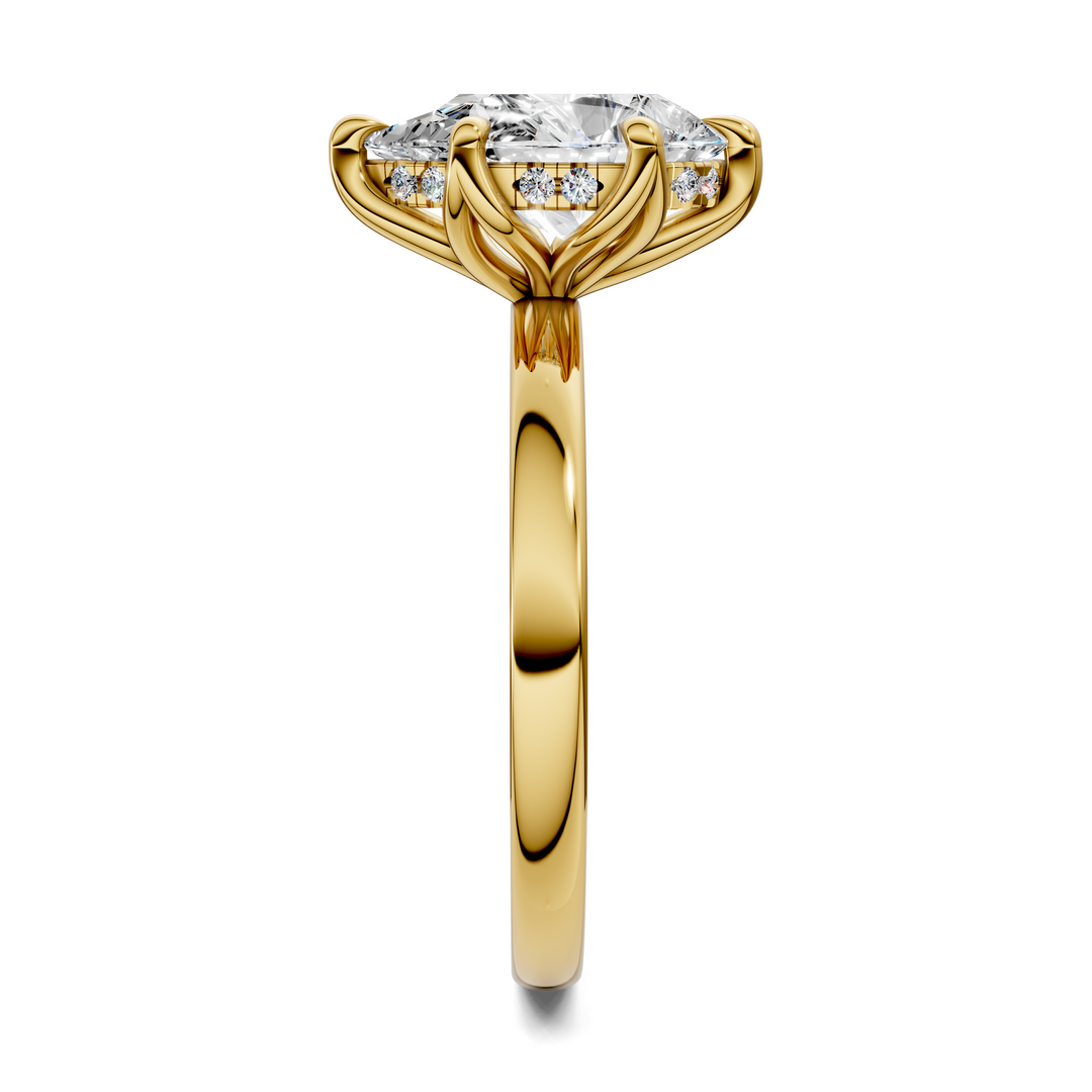Rita Floral Basket Hidden Halo Ring