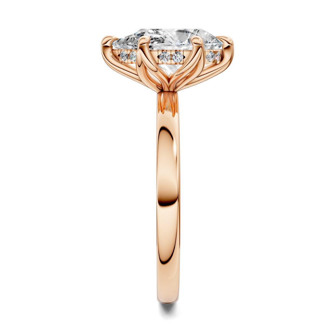Rita Floral Basket Hidden Halo Ring