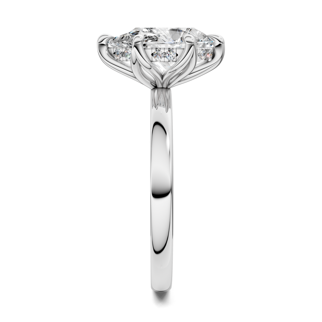 Rita Floral Basket Hidden Halo Ring