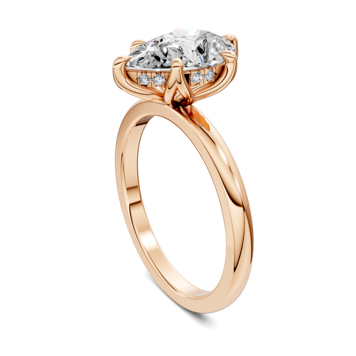 Rita Floral Basket Hidden Halo Ring