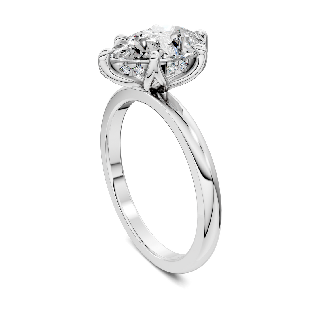 Rita Floral Basket Hidden Halo Ring Setting