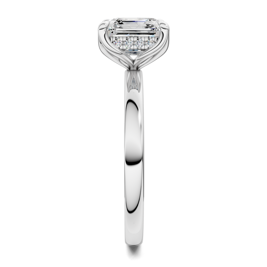 Rita Floral Basket Hidden Halo Ring