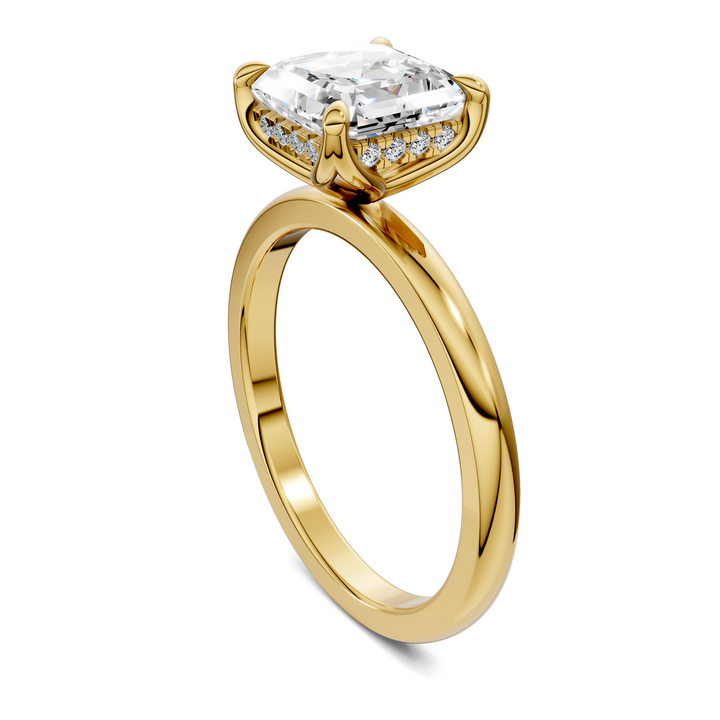 Rita Floral Basket Hidden Halo Ring Setting