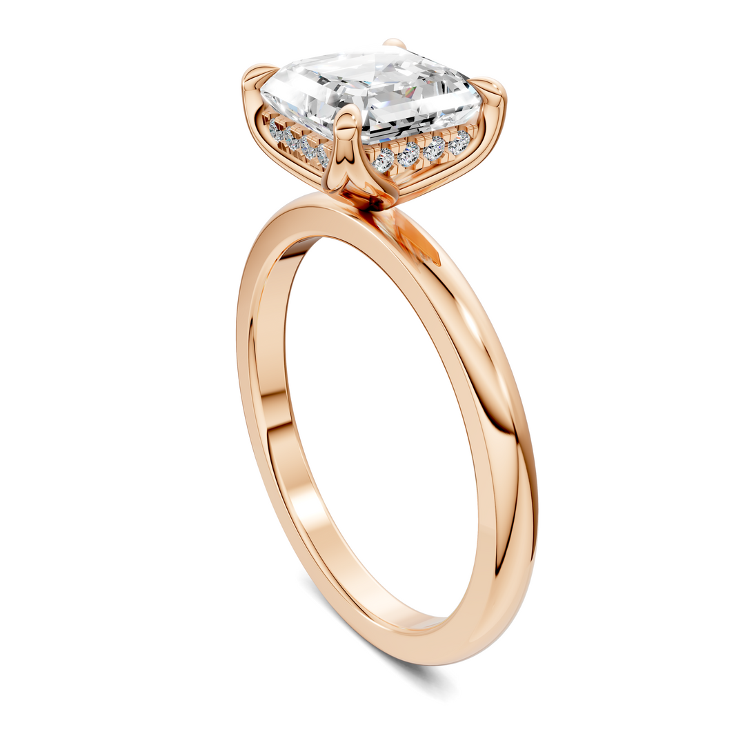 Rita Floral Basket Hidden Halo Ring Setting