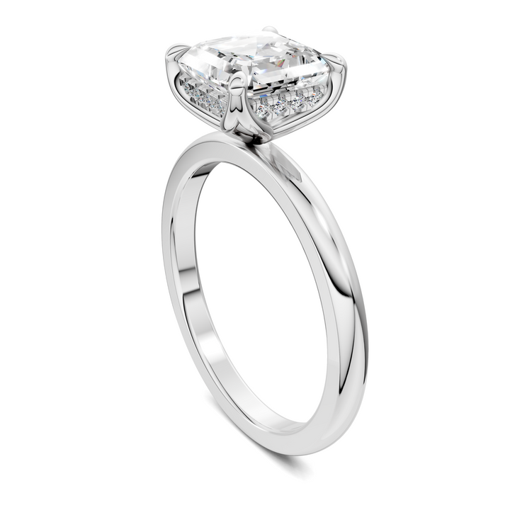 Rita Floral Basket Hidden Halo Ring