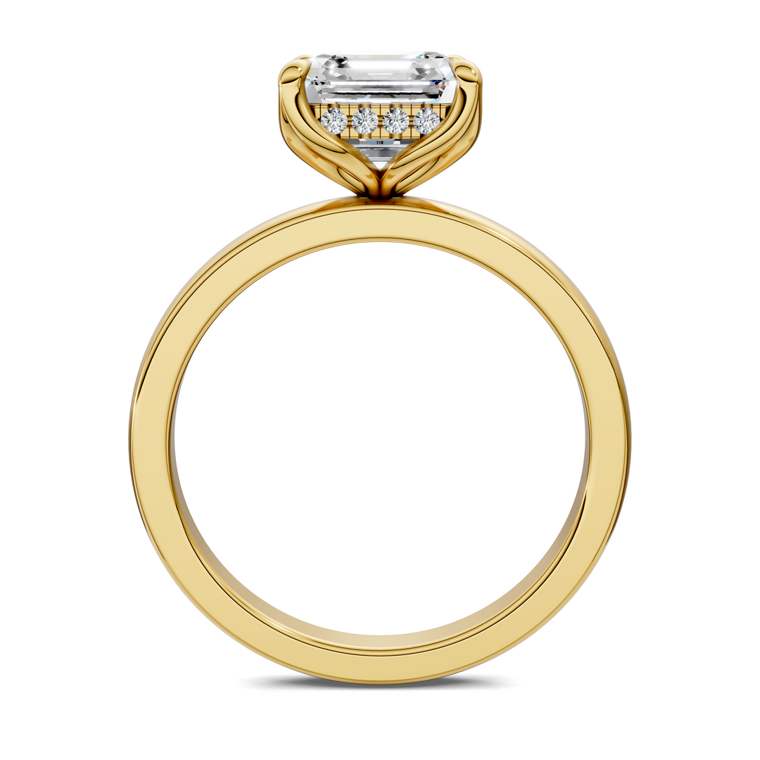 Rita Floral Basket Hidden Halo Ring Setting