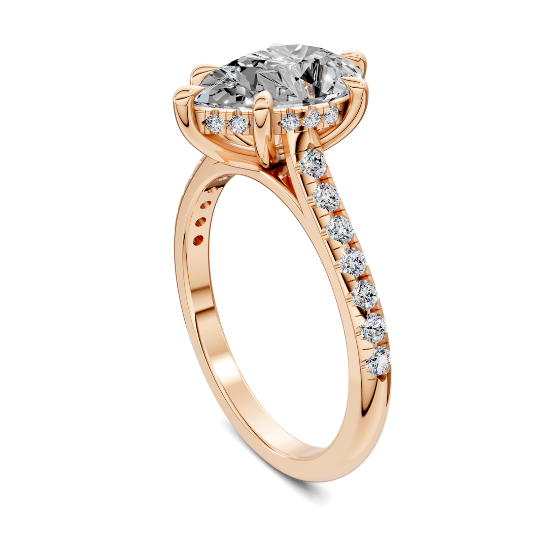 Hollie Hidden Halo Cathedral Pavé Ring