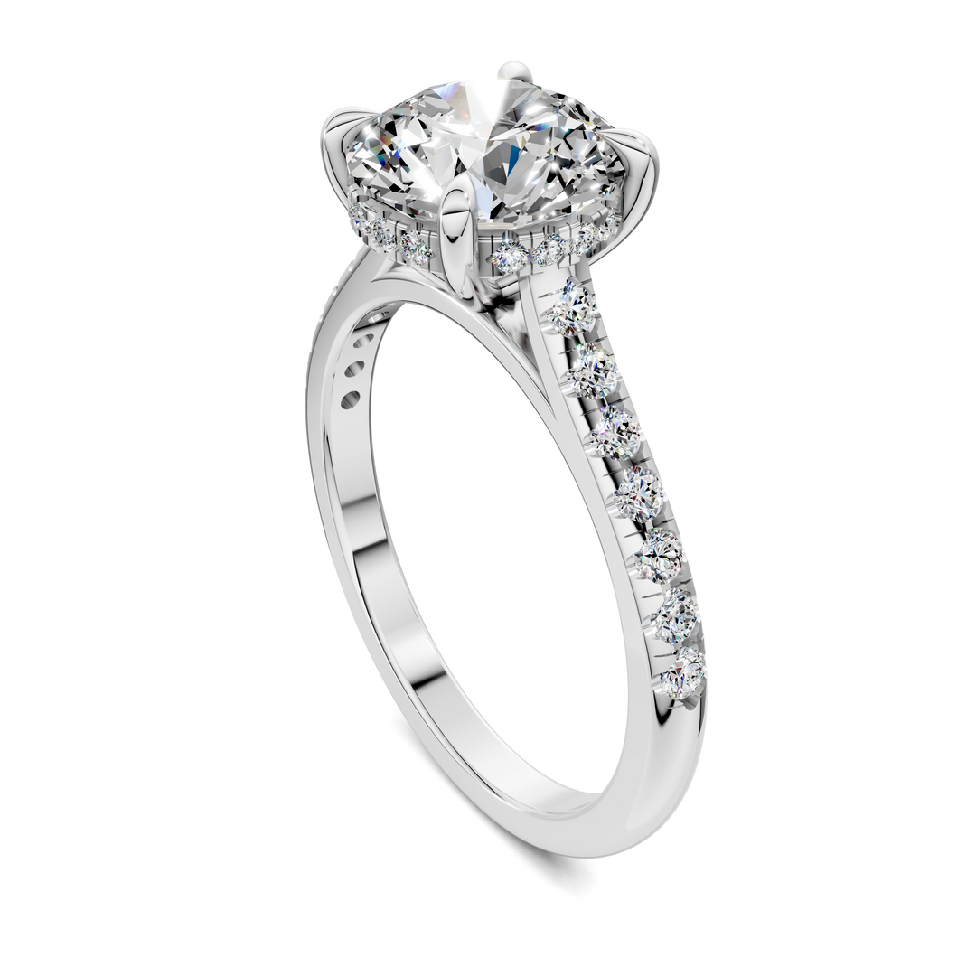Hollie Hidden Halo Cathedral Pavé Ring