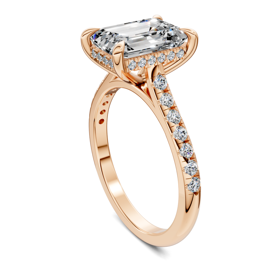 Hollie Hidden Halo Cathedral Pavé Ring