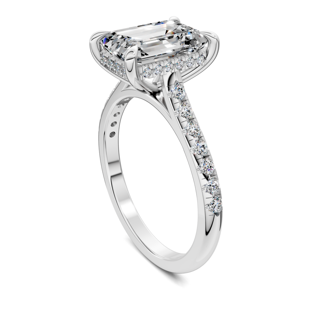 Hollie Hidden Halo Cathedral Pavé Ring