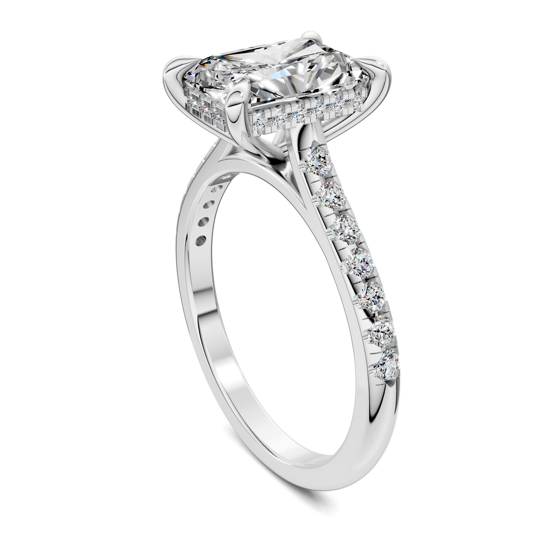 Hollie Hidden Halo Cathedral Pavé Ring