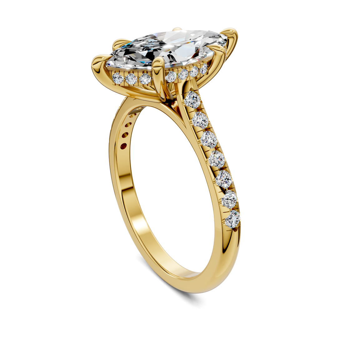 Hollie Hidden Halo Cathedral Pavé Ring