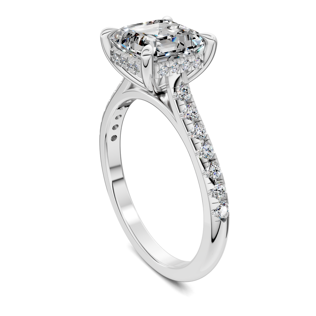 Hollie Hidden Halo Cathedral Pavé Ring
