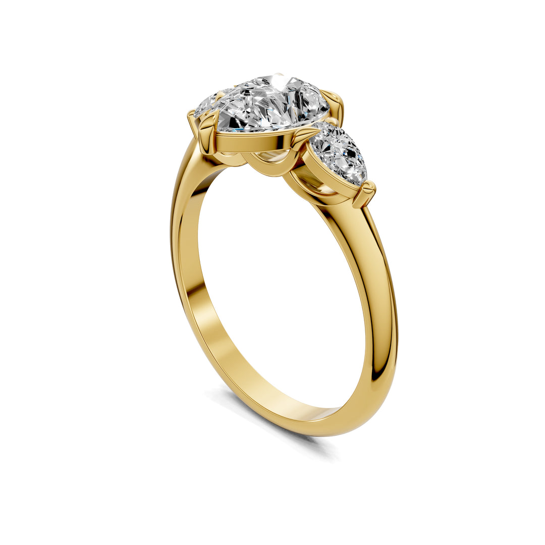 Emily Pear Three Stone Engagement Ring