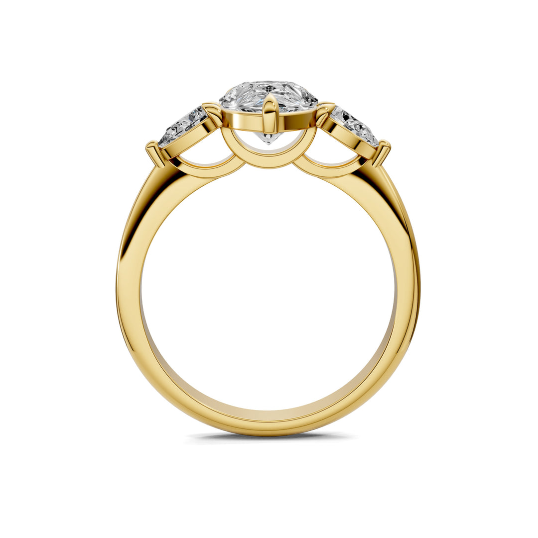 Emily Pear Three Stone Engagement Ring