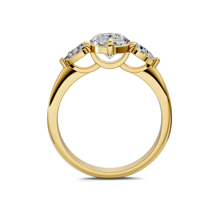 Emily Pear Three Stone Engagement Ring