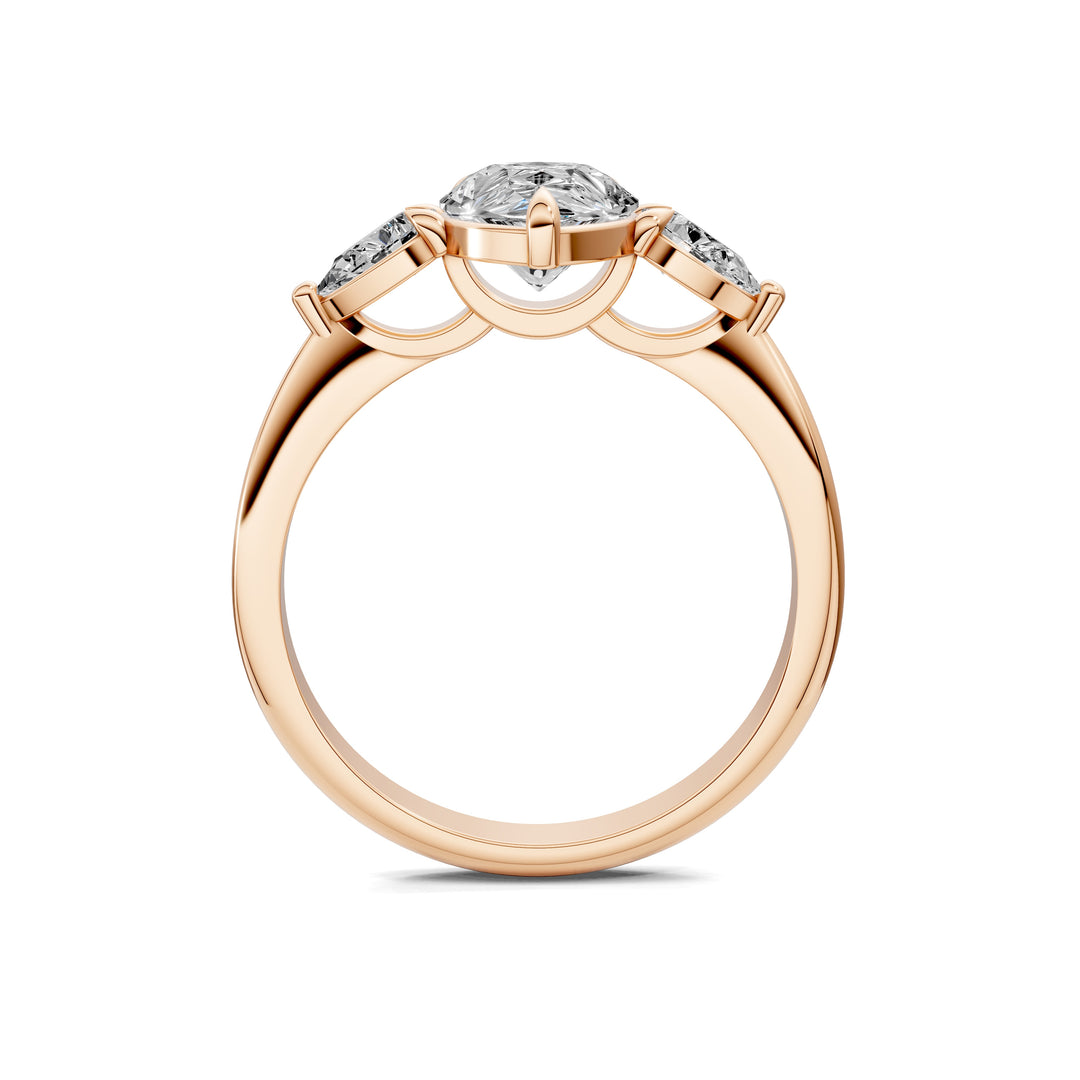 Emily Pear Three Stone Engagement Ring