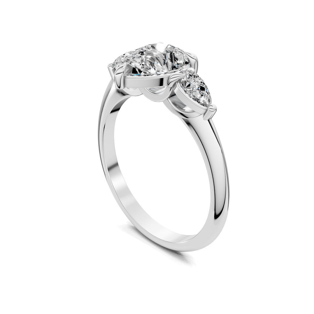Emily Pear Three Stone Engagement Ring