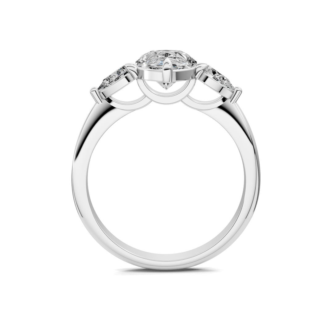 Emily Pear Three Stone Engagement Ring