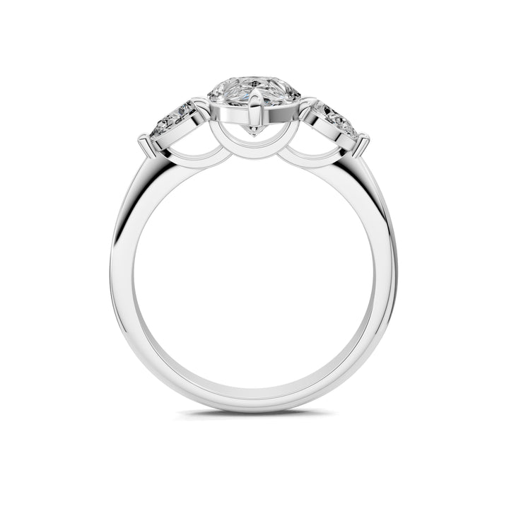 Emily Pear Three Stone Engagement Ring