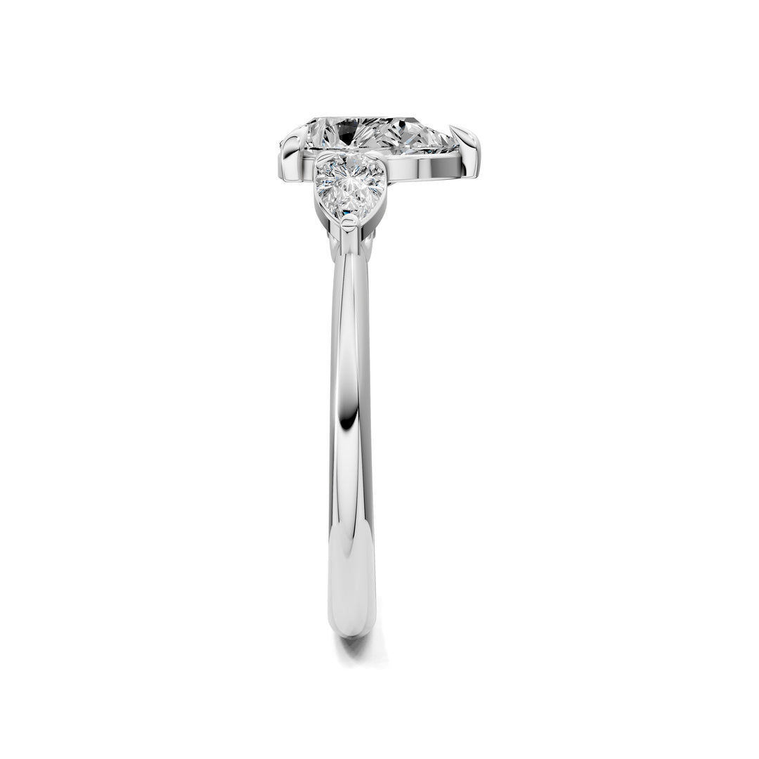 Emily Pear Three Stone Engagement Ring