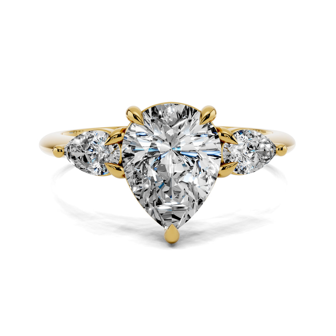 Emily Pear Three Stone Engagement Ring