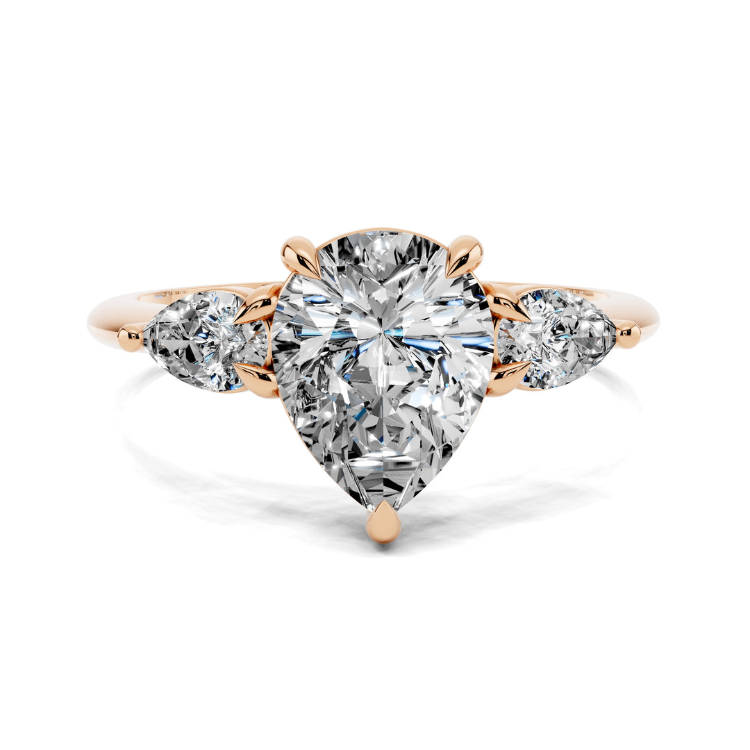 Emily Pear Three Stone Engagement Ring