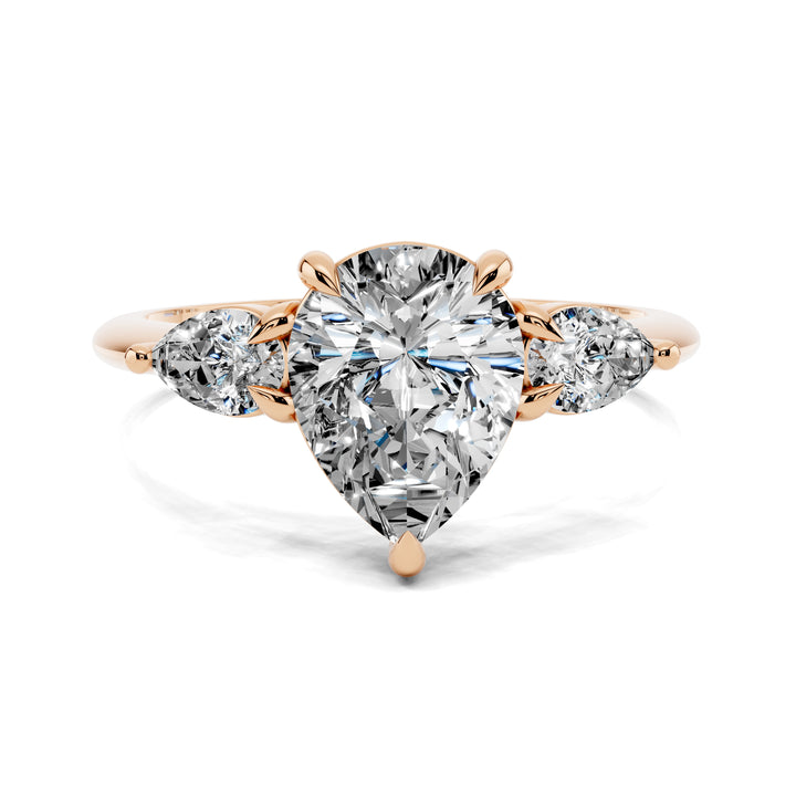 Emily Pear Three Stone Engagement Ring