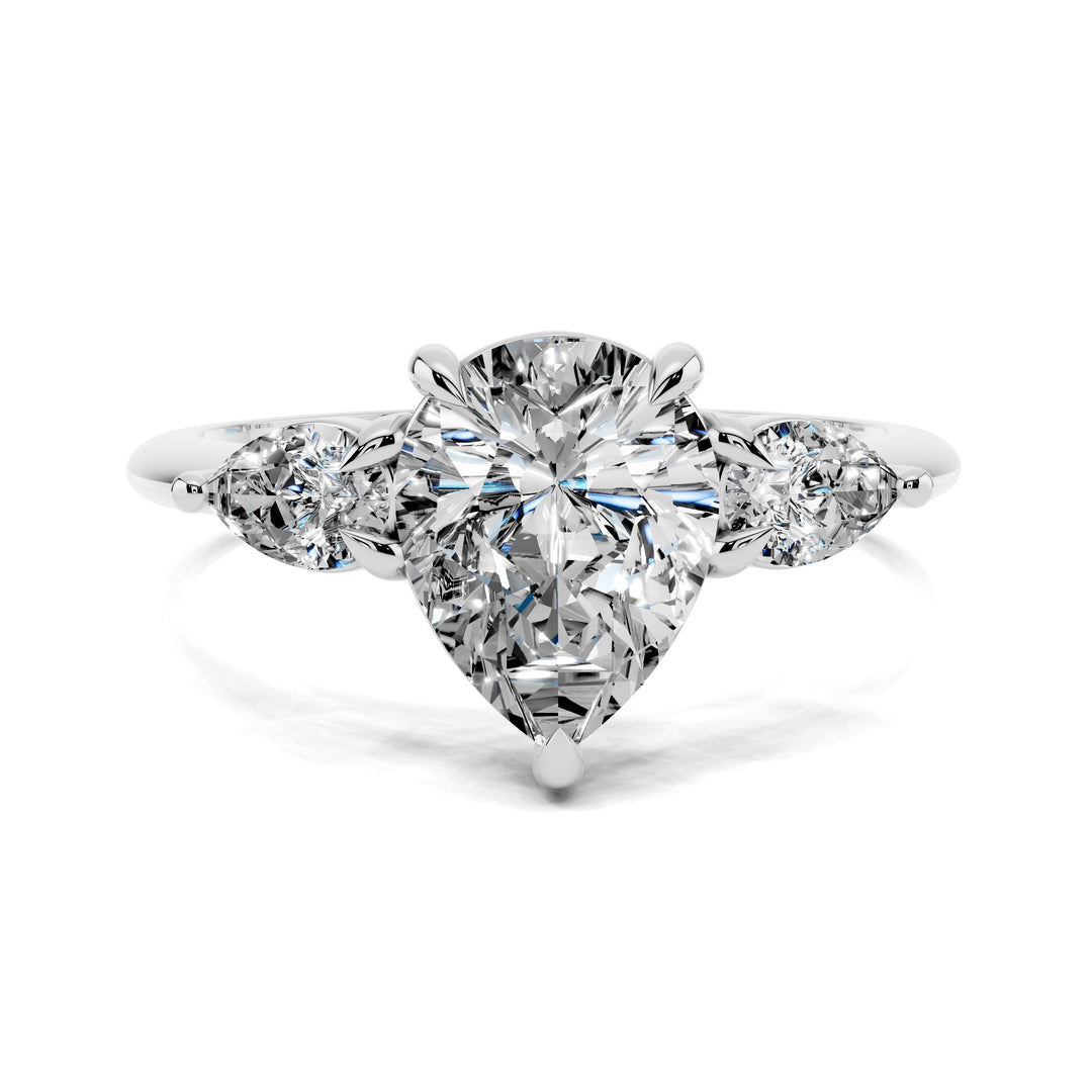 Emily Pear Three Stone Engagement Ring