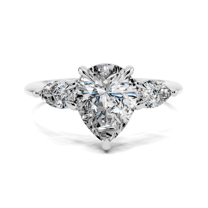 Emily Pear Three Stone Engagement Ring