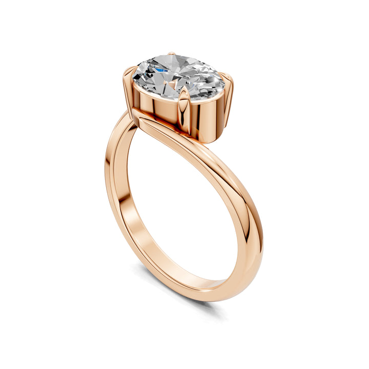 Samantha Solitaire Oval Bypass Engagement Ring
