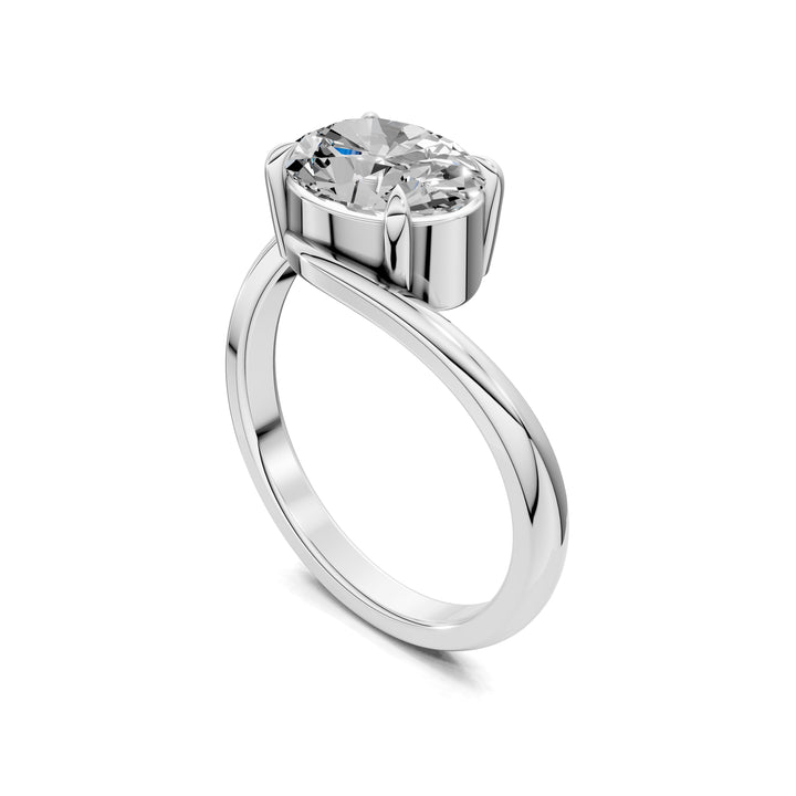 Samantha Solitaire Oval Bypass Engagement Ring