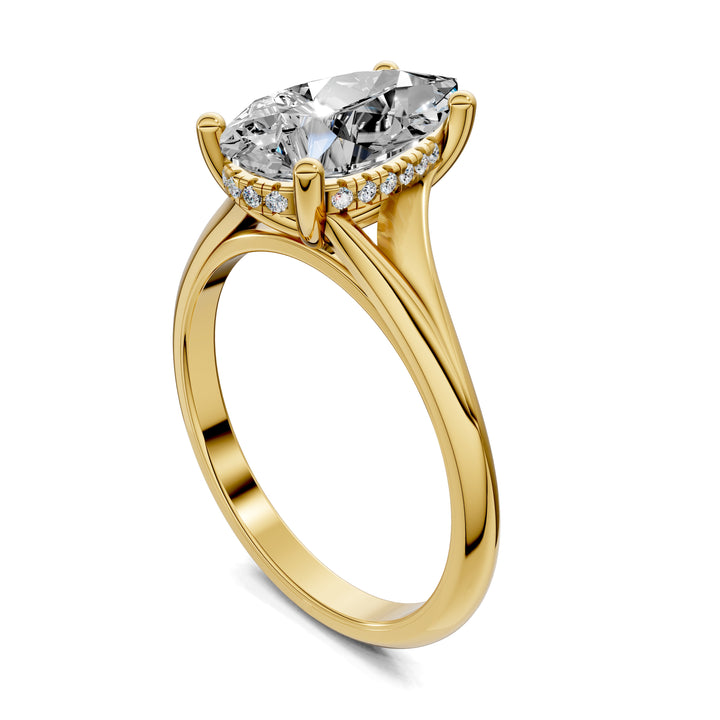 Taylor Split Shank Hidden Halo Engagement Ring