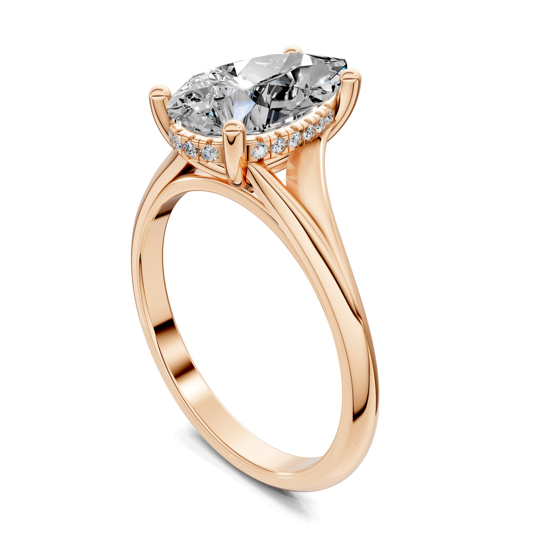Taylor Split Shank Hidden Halo Engagement Ring