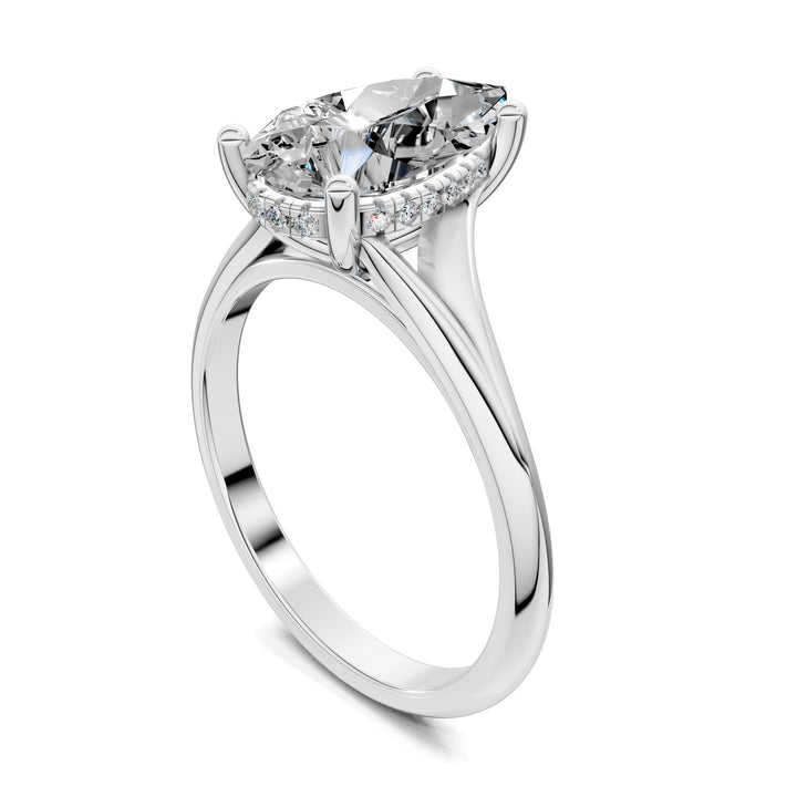 Taylor Split Shank Hidden Halo Engagement Ring