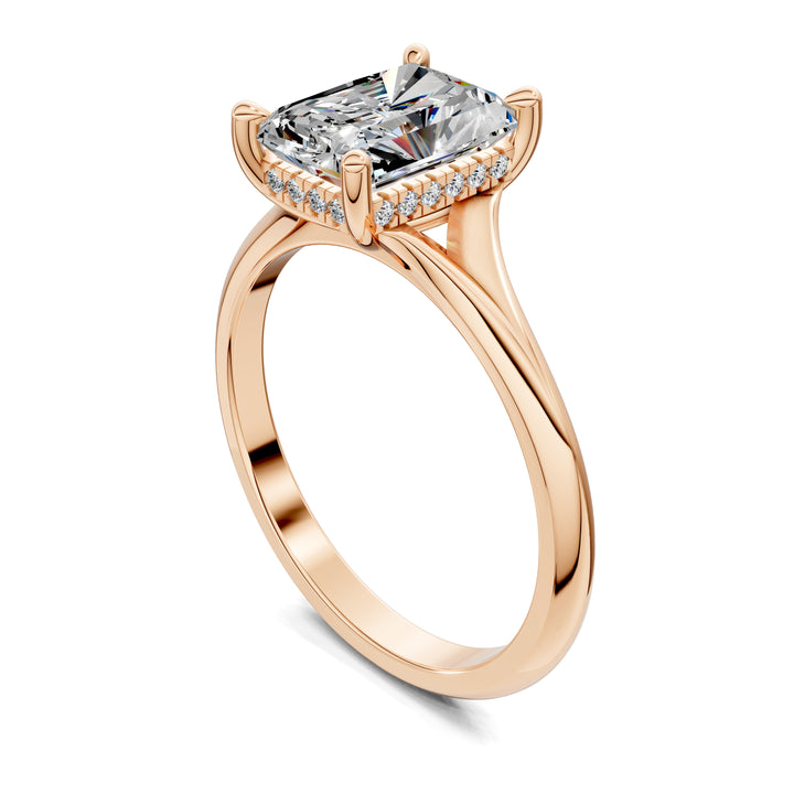 Taylor Split Shank Hidden Halo Engagement Ring