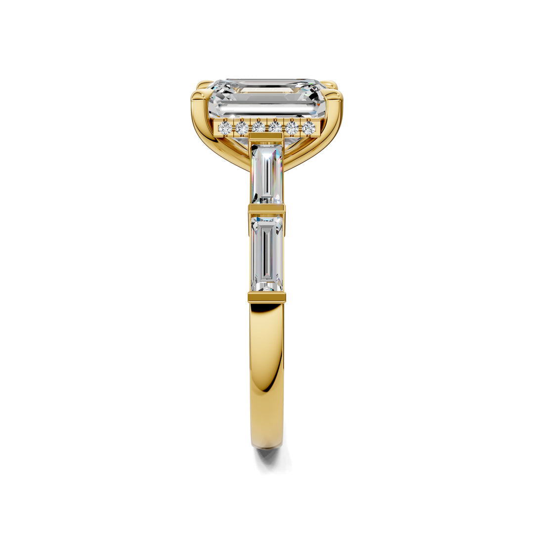 Stephanie Baguette Pave Engagement Ring