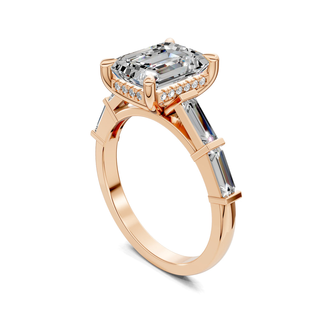 Stephanie Baguette Pave Engagement Ring