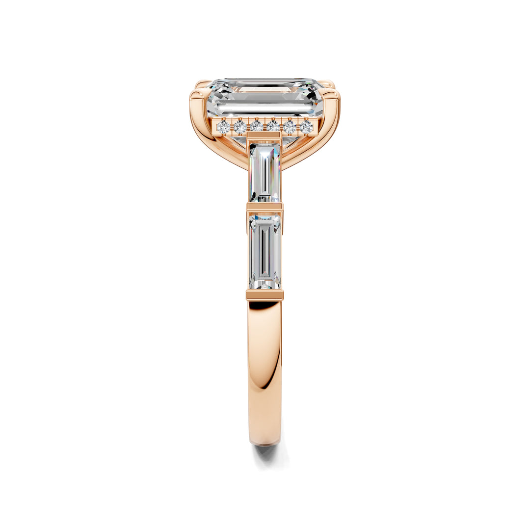 Stephanie Baguette Pave Engagement Ring
