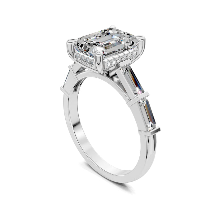 Stephanie Baguette Pave Engagement Ring