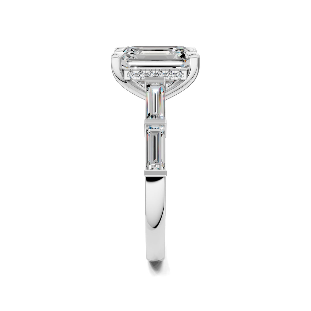 Stephanie Baguette Pave Engagement Ring
