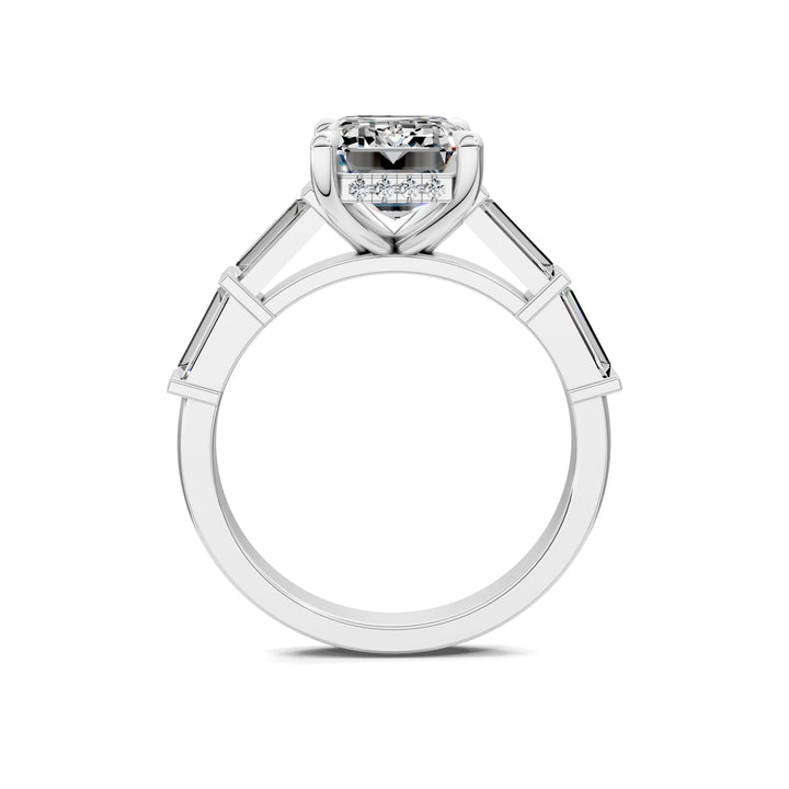 Stephanie Baguette Pave Engagement Ring